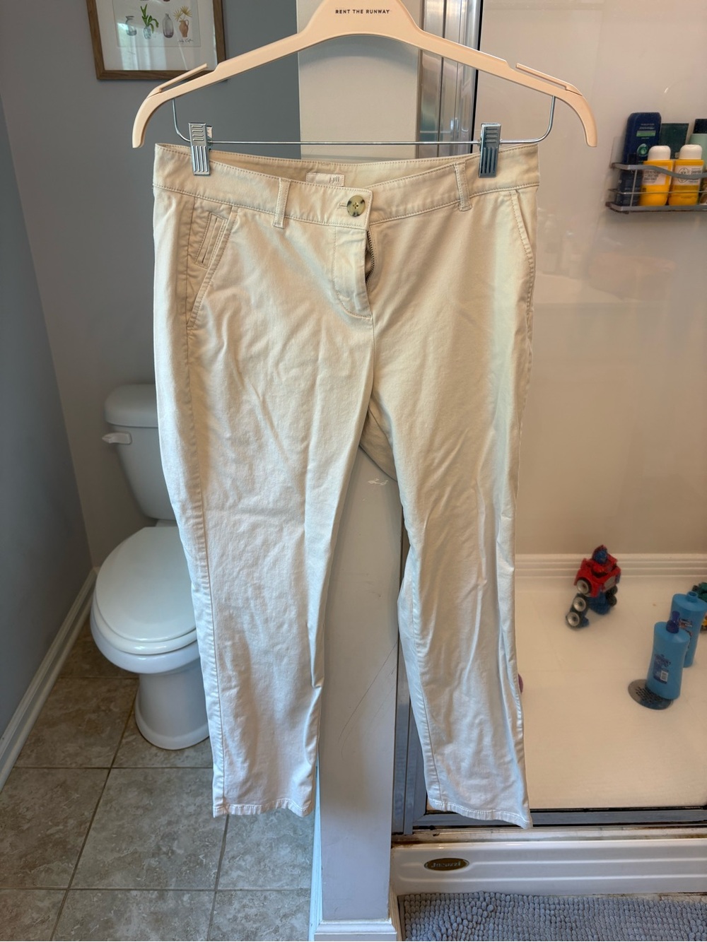 J. Jill Women's Pants 8 Petite Beige Khaki Straight Leg Stretch Chino‎